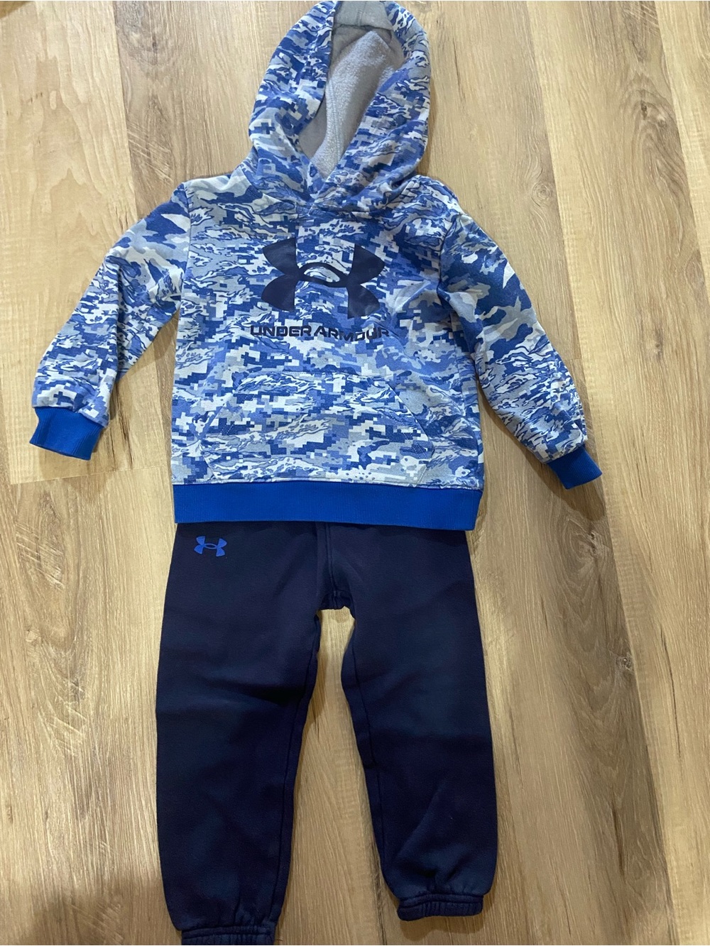 Under Armour Blue Camo Hoodie and Navy Joggers Set